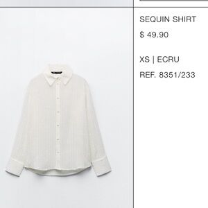 Zara sequin button up. Perfect for a beach cover up or to dress up any outfit!!